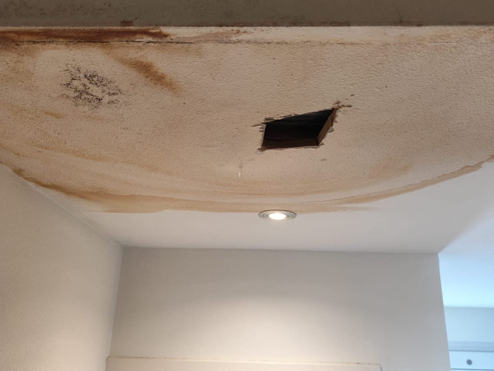 Voor: Plafond hersteld na een lekkage